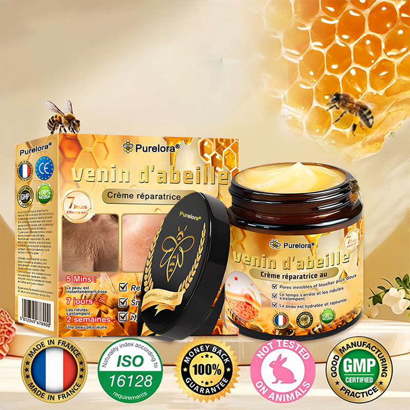 "Fabriqué et expédié de France|🐝Boutique officielle✨Purelora® venin d'abeille Crème réparatrice au 🔥 DERNIER JOUR - 80 % DE RÉDUCTION 💎"