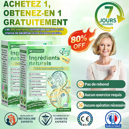 💖 𝑷𝒉𝒂𝒓𝒎𝒂𝒄𝒊𝒆 𝑶𝒇𝒇𝒊𝒄𝒊𝒆𝒍𝒍𝒆 💖 | 🇫🇷 Purelora® Patch Nano Microneedle 10-en-1 aux ingrédients naturels ✅ Aide à gérer le poids, soutient cœur, glycémie, intestin & articulations, raffermit la peau et booste l’énergie.