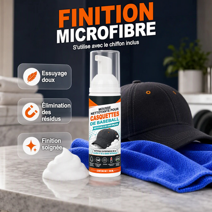 Dernier jour -80% 🔥 | Nettoyant mousse pour casquettes – Sans rinçage, sans traces de transpiration