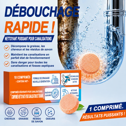 💥 Pastilles nettoyantes moussantes pour canalisations — Oxygène actif | Élimine les nuisibles des canalisations | Sans javel, sans soude caustique, sans danger pour les tuyaux