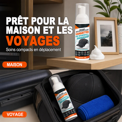 Dernier jour -80% 🔥 | Nettoyant mousse pour casquettes – Sans rinçage, sans traces de transpiration