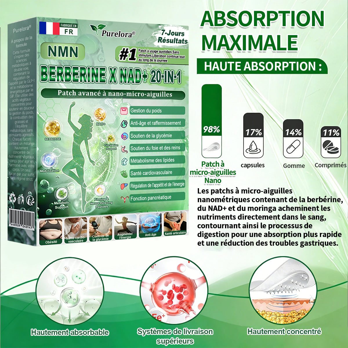 🏥🏥Pharmacie en ligne française🇫🇷 p𝒖𝒓𝒆𝒍𝒐𝒓𝒂® NAD × 𝑬𝑮𝑪𝑮 20-𝒆𝒏-𝟏 𝐏𝐚𝙩𝙘𝙝 𝙈𝙞𝙘𝙧𝙤𝙣é𝙚𝒅𝒍𝒆 𝑨𝒗𝒂𝐧𝐜é 𝙉𝙖𝒏𝒐 (𝐔𝐧𝐞 𝐬𝐞𝐮𝐥𝐞 𝐟𝐨𝐢𝐬 𝐩𝐚𝐫 𝐣𝐨𝐮𝐫, 𝐜𝐡𝐚𝐧𝐠𝐞𝐦𝐞𝐧𝐭𝐬 𝐯𝐢𝐬𝐢𝐛𝐥𝐞𝐬 𝐞𝐧 𝟕 𝐣𝐨𝐮𝐫𝐬) ✅𝐏𝐨𝐮𝐫 𝐥’𝐨𝐛é𝐬𝐢𝐭é, 🅟🅔🅐🅤 🅡🅔🅛â🅒🅗é🅔,𝐝𝐢𝐚𝐛è𝐭𝐞, 𝐚𝐩𝐧é𝐞 𝐝𝐮 𝐬𝐨𝐦𝐦𝐞𝐢𝐥, 𝐩𝐫𝐨𝐛𝐥è𝐦𝐞𝐬 𝐚𝐫𝐭𝐢𝐜𝐮𝐥𝐚𝐢𝐫𝐞𝐬, 𝐞𝐭 𝐛𝐢𝐞𝐧 𝐩𝐥𝐮𝐬