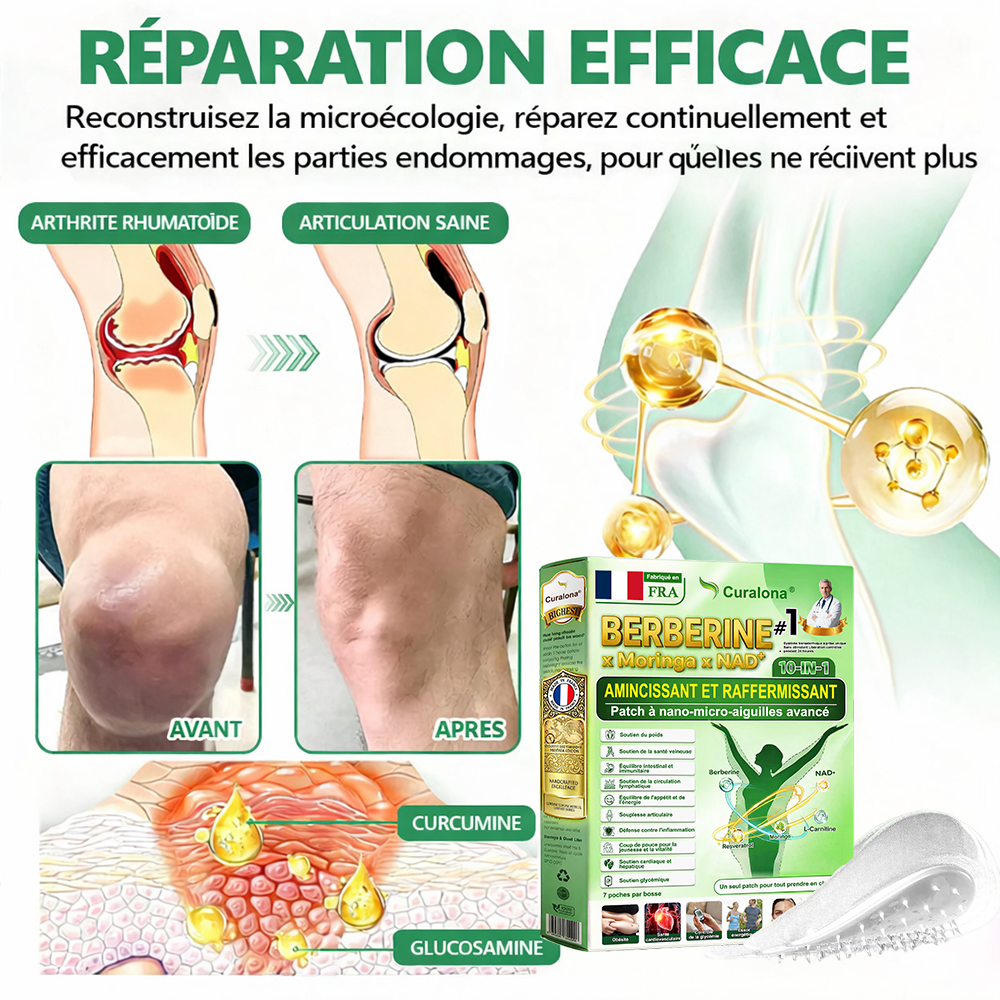 🇫🇷 Boutique Officielle France | 🌷🔥 𝗖𝘂𝗿𝗮𝗹𝗼𝗻𝗮® Berbérine · Moringa × NAD+ Patch Nano Microneedle 10-en-1 Avancé  💪 Une application par jour — des résultats visibles dès 7 jours