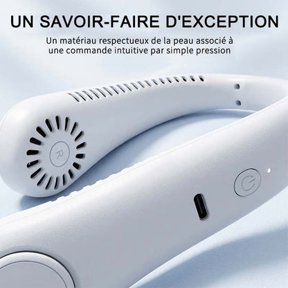 🇫🇷Dernier jour – 80 % de réduction 🔥 🍃 Ventilateur de cou portable sans pales – Refroidissement silencieux à 360° pour l’été, les voyages et les activités en plein air