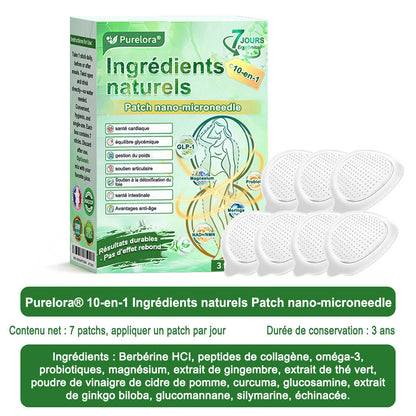 💖 𝑷𝒉𝒂𝒓𝒎𝒂𝒄𝒊𝒆 𝑶𝒇𝒇𝒊𝒄𝒊𝒆𝒍𝒍𝒆 💖 | 🇫🇷 Purelora® Patch Nano Microneedle 10-en-1 aux ingrédients naturels ✅ Aide à gérer le poids, soutient cœur, glycémie, intestin & articulations, raffermit la peau et booste l’énergie.