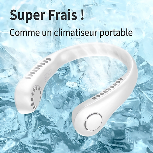 🇫🇷Dernier jour – 80 % de réduction 🔥 🍃 Ventilateur de cou portable sans pales – Refroidissement silencieux à 360° pour l’été, les voyages et les activités en plein air