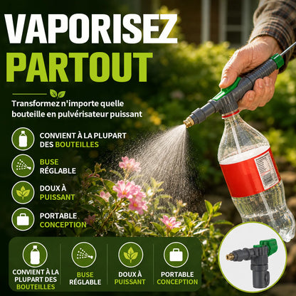🌿 Pulvérisateur manuel pour bouteille avec buse réglable – Outil de pulvérisation de jardin portable DIY, compatible avec les bouteilles en plastique standard pour l’arrosage des plantes, la fertilisation et le contrôle des nuisibles