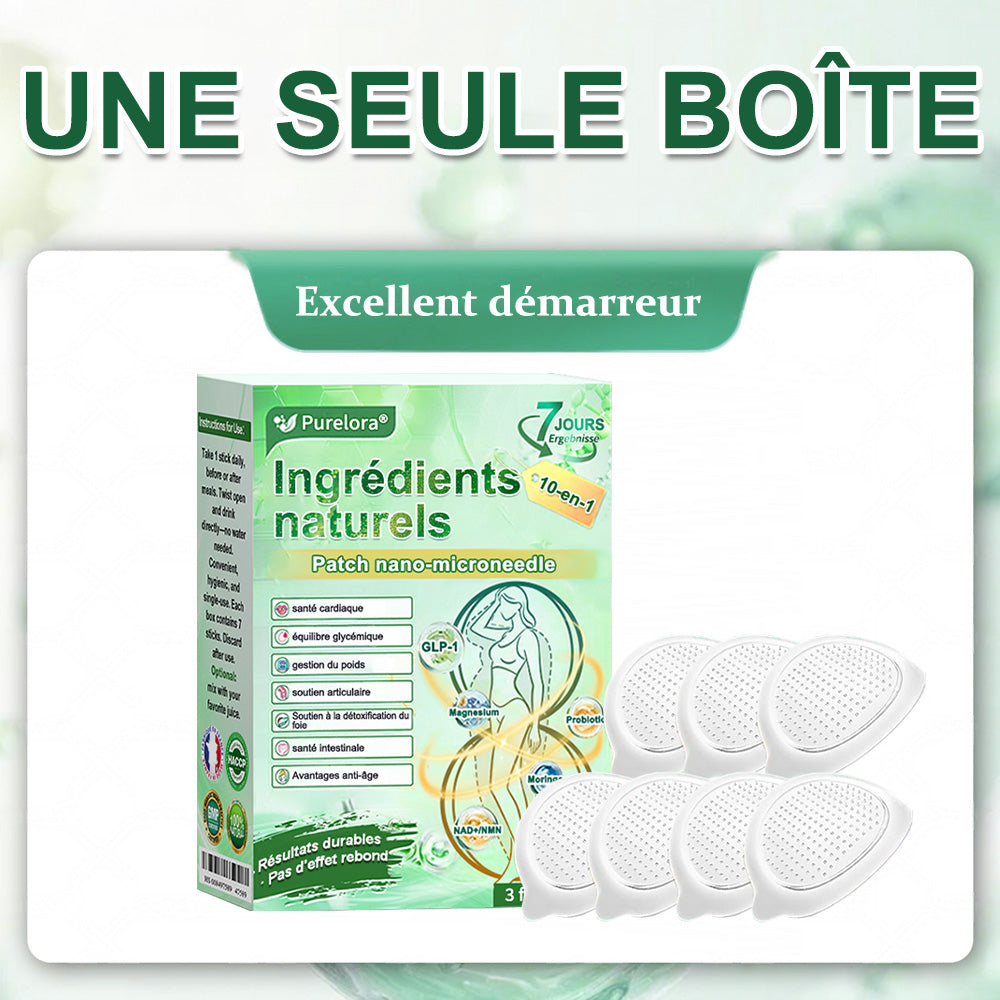 💖 𝑷𝒉𝒂𝒓𝒎𝒂𝒄𝒊𝒆 𝑶𝒇𝒇𝒊𝒄𝒊𝒆𝒍𝒍𝒆 💖 | 🇫🇷 Purelora® Patch Nano Microneedle 10-en-1 aux ingrédients naturels ✅ Aide à gérer le poids, soutient cœur, glycémie, intestin & articulations, raffermit la peau et booste l’énergie.