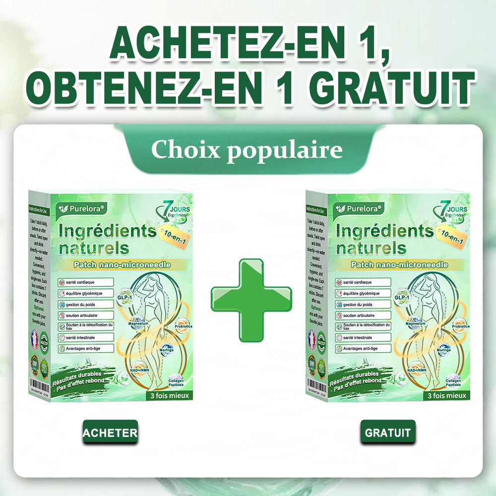 💖 𝑷𝒉𝒂𝒓𝒎𝒂𝒄𝒊𝒆 𝑶𝒇𝒇𝒊𝒄𝒊𝒆𝒍𝒍𝒆 💖 | 🇫🇷 Purelora® Patch Nano Microneedle 10-en-1 aux ingrédients naturels ✅ Aide à gérer le poids, soutient cœur, glycémie, intestin & articulations, raffermit la peau et booste l’énergie.