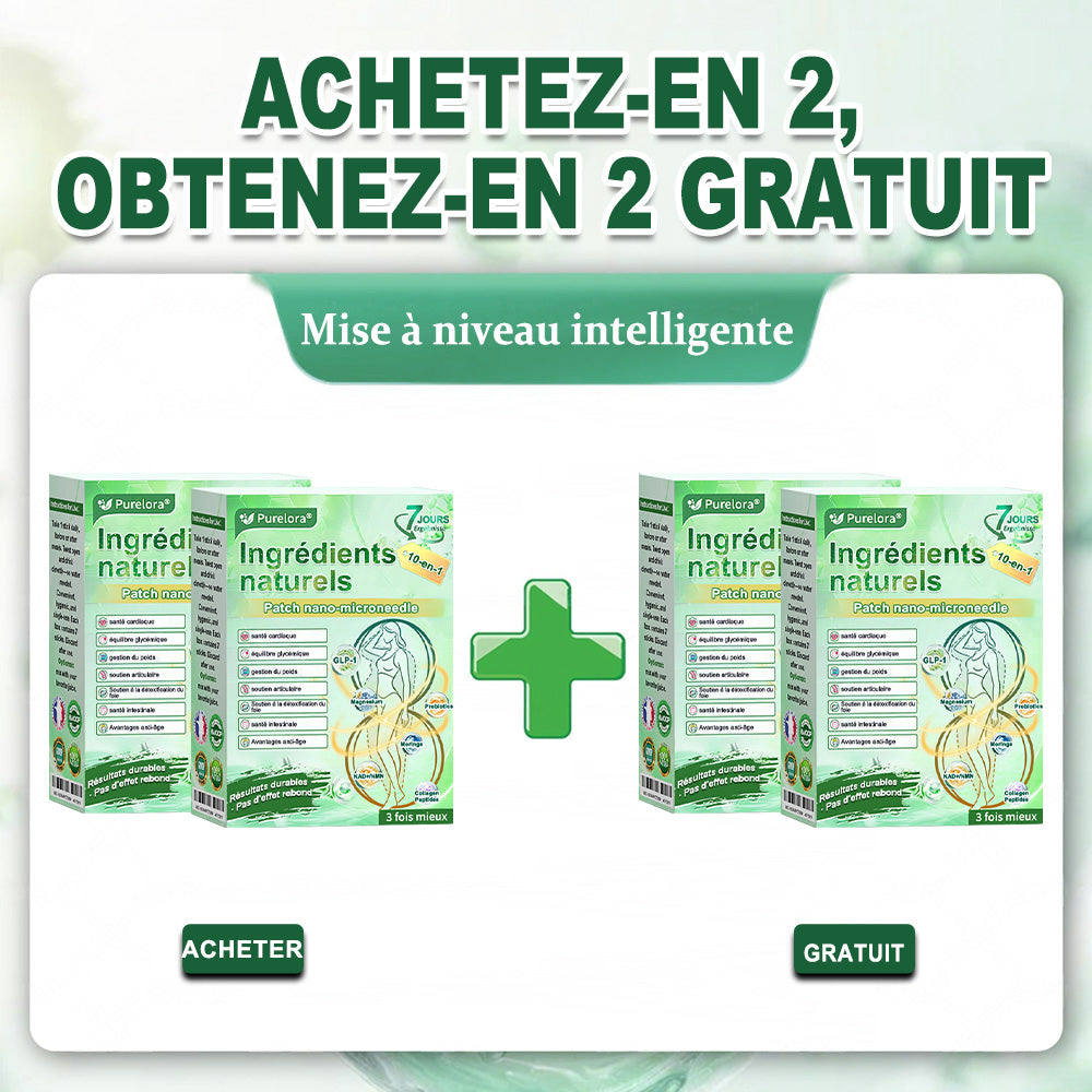 💖 𝑷𝒉𝒂𝒓𝒎𝒂𝒄𝒊𝒆 𝑶𝒇𝒇𝒊𝒄𝒊𝒆𝒍𝒍𝒆 💖 | 🇫🇷 Purelora® Patch Nano Microneedle 10-en-1 aux ingrédients naturels ✅ Aide à gérer le poids, soutient cœur, glycémie, intestin & articulations, raffermit la peau et booste l’énergie.