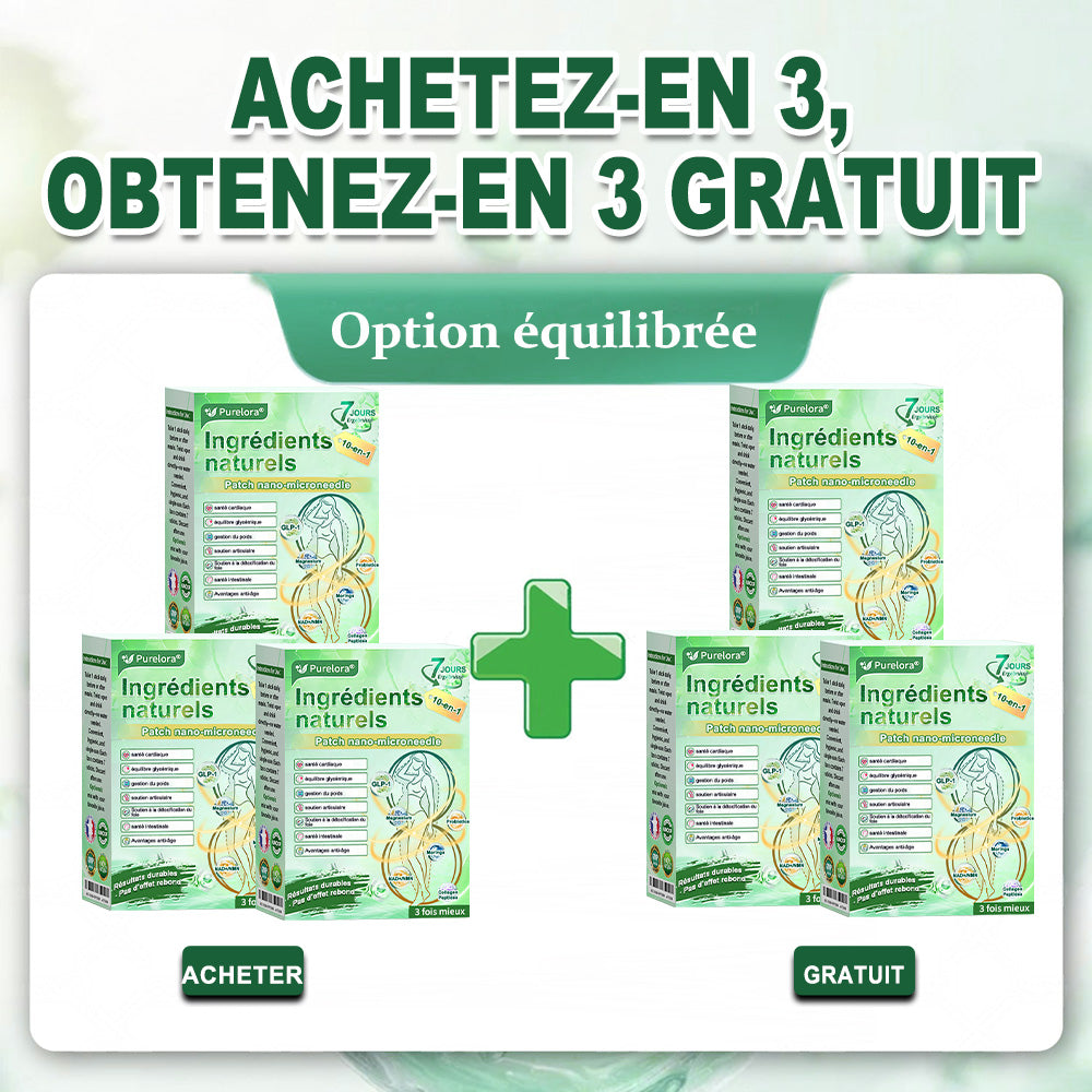 💖 𝑷𝒉𝒂𝒓𝒎𝒂𝒄𝒊𝒆 𝑶𝒇𝒇𝒊𝒄𝒊𝒆𝒍𝒍𝒆 💖 | 🇫🇷 Purelora® Patch Nano Microneedle 10-en-1 aux ingrédients naturels ✅ Aide à gérer le poids, soutient cœur, glycémie, intestin & articulations, raffermit la peau et booste l’énergie.