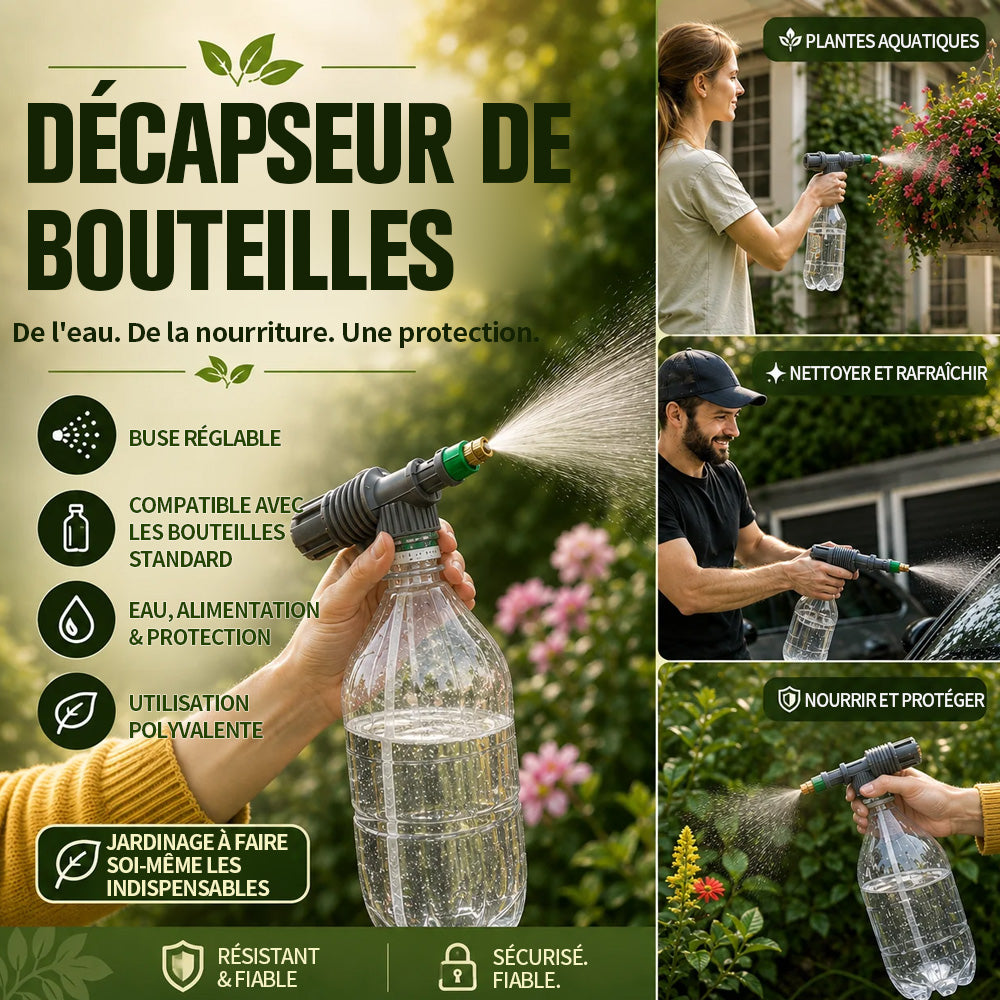 🌿 Pulvérisateur manuel pour bouteille avec buse réglable – Outil de pulvérisation de jardin portable DIY, compatible avec les bouteilles en plastique standard pour l’arrosage des plantes, la fertilisation et le contrôle des nuisibles