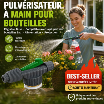 🌿 Pulvérisateur manuel pour bouteille avec buse réglable – Outil de pulvérisation de jardin portable DIY, compatible avec les bouteilles en plastique standard pour l’arrosage des plantes, la fertilisation et le contrôle des nuisibles