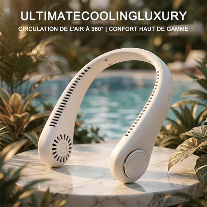 🇫🇷Dernier jour – 80 % de réduction 🔥 🍃 Ventilateur de cou portable sans pales – Refroidissement silencieux à 360° pour l’été, les voyages et les activités en plein air
