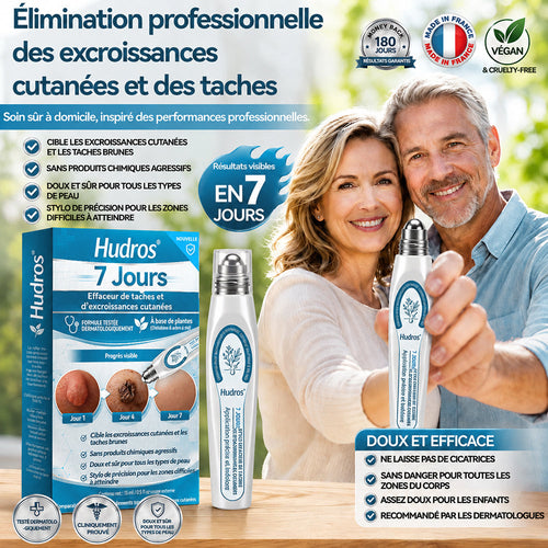 Boutique officielle de la marque | Hudros® 7 Jours Effaceur de taches et d’excroissances cutanées(Zéro douleur, zéro cicatrice – Roller)👍