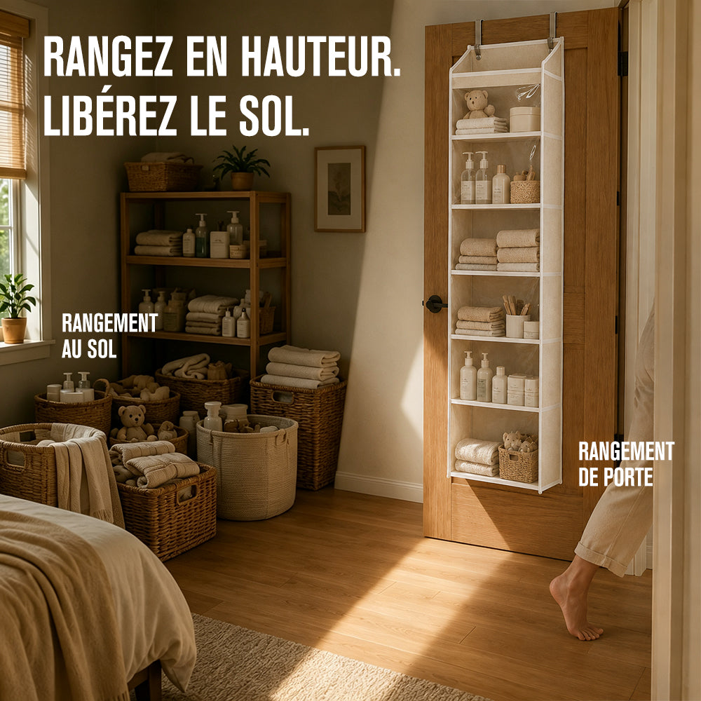 🔥 OFFRE SPÉCIALE DU JOUR | Healrize® Organiseur Suspendu de Porte avec Poches pour Rangement dans la Chambre, la Salle de Bain, la Chambre de Bébé et le Dressing