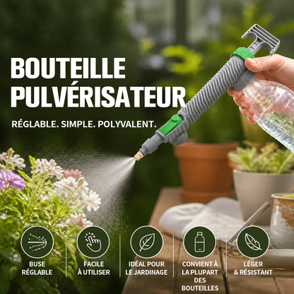🌿 Pulvérisateur manuel pour bouteille avec buse réglable – Outil de pulvérisation de jardin portable DIY, compatible avec les bouteilles en plastique standard pour l’arrosage des plantes, la fertilisation et le contrôle des nuisibles