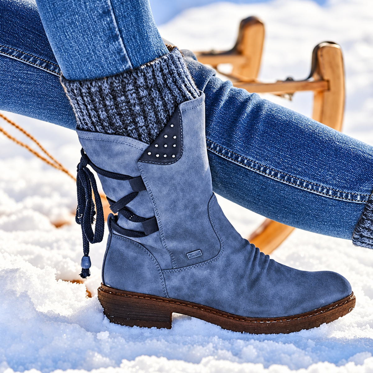 🔥 DERNIER JOUR – 80 % DE RÉDUCTION 🔥 Bottes d’hiver femme à soutien orthopédique, nœud & doublure chaude en laine
