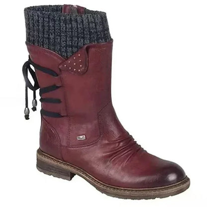 🔥 DERNIER JOUR – 80 % DE RÉDUCTION 🔥 Bottes d’hiver femme à soutien orthopédique, nœud & doublure chaude en laine
